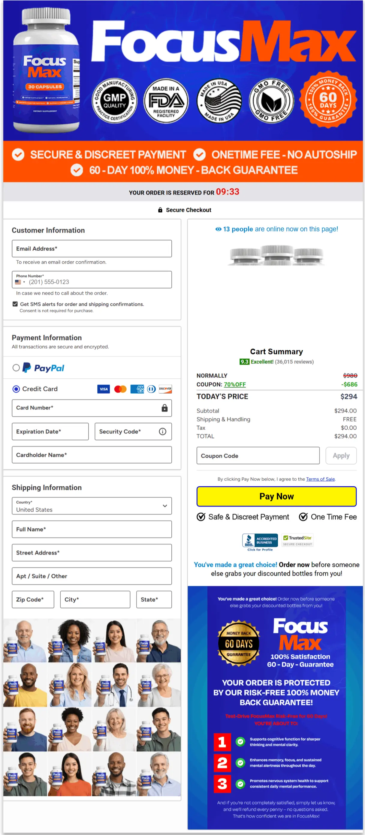 FocusMax Secure Checkout Page